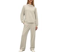 Genérico Ensemble de survêtement pour femme 2 pièces avec sweat à capuche et pantalon de jogging élégant, kaki, M