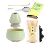 Generico Ensemble De Thé Matcha, Japonais Kit En Céramique 7 Pièces,Accessoires Outils Bol Et Fouets La Cérémonie Match