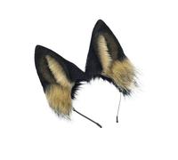 Generico Ensemble d'oreille et queue de loup à dos noir - Accessoires de cosplay de bêtes de 70 cm pour jeux de rôle anime(Ear)