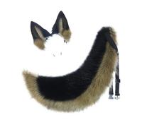 Generico Ensemble d'oreille et queue de loup à dos noir - Accessoires de cosplay de bêtes de 70 cm pour jeux de rôle anime(Suit)