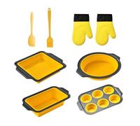 Genérico Ensemble d'ustensiles en silicone empilables et flexibles avec , raclette et brosse Set anti-adhésif pour four | Pour , biscuits, œufs, four, grille-