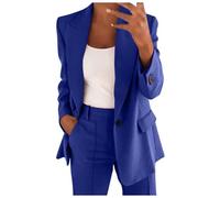 Generico Ensemble Femme Élégant Curvy Pantalon et Veste Tailleur Femme Légère Bureau Costume Slim Fit Vestes et Tailleur Femme Élégants pour le Printemps et l’Été, Bu2, M