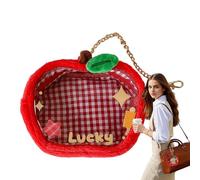 Generico Enveloppe porte-personnages - Sac compact transparent pour affichage de figures pour poupée, accessoires design dessin animé 3D avec étoiles pour porte homme enfant, Pomme., riferimento
