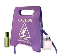 Genérico Épaule de précaution - Sacs à main créatifs avec signe d'arrêt d'avertissement | Sac messager mode nouveauté prudence sac à bandoulière pour femmes filles, violet, Consulte la descripción
