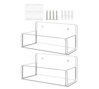 Genérico Étagère à épices en acrylique - Montage mural 2 pièces transparente | Pour portes d'armoire, armoires et garde-manger, organisateur de cuisine avec vis et ruban