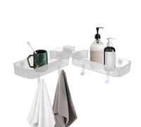 Genérico Étagère d'angle pour salle de bain | Support stable multifonctionnel de drainage | étagères murales flottantes pour salle de bain, pour lavabo et cuisine, organisation routinière, hygiène