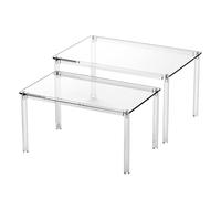 Generico Étagère de rangement pour armoire - Matériau acrylique transparent, empilable, ensemble de deux pièces, étagère de comptoir | Craft Room Coffee Station Chambre de Bain Affichage et solution