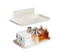 Genérico Étagère de salle de bain pliable - Support flottant extra Wiart | Panneau mural sans perçage, conteneur à vêtements, articles de toilette, étagère peu encombrante pour l'organisation de la