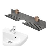 Genérico Étagère de salle de bain sur robinet, étagères murales pour salle de bain, organisateur avec ventouses en acier au carbone économiseur d'espace pour exposer des parfums petits espaces