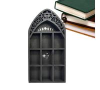 Generico Étagère en - Étagère Murale en Bois Rustique, Organisateur pour pendentifs Gothiques bohème pour Cristaux, Pierres, Vernis à Ongles et décoration de Chambre