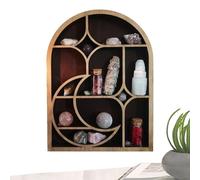 Generico Étagère en - Présentoir à Champignons en Bois, Porte-Objets Mural Boho, collectionneur de Meubles exposant Rustique pour, Organisateur de Pierres précieuses à Phase Cre