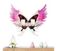Genérico Étagère flottante en bois avec ailes d'ange, étagère murale | Décoration moderne d'inspiration bohème qui met en valeur la végétation, petites statues U