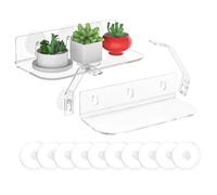 Generico Étagère pour Plants de seuil - 2 pièces avec ventouses Transparentes pour Mur - Support Mural pour - pour extérieur, Maison, Chambre, Cuisine, Coin Balcon, Rustique