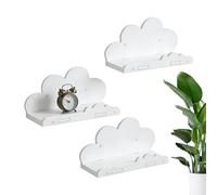 Generico Étagères suspendues blanches, 3 pièces, décoration murale, 29,5 x 34,8 x 15 cm, décoration de chambre de conte de fées, pour chambre d'enfant, salle de bain, maison, jouets, livres salle de