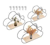 Generico Étagères suspendues Cloud - Étagère murale en 3 pièces | Organisateur de stockage en métal : présentoirs de décoration de style rustique pour chambres, cuisines, salons, salles de bains