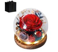 Generico Eternal Rose - Verre Globe 13 x 12 cm | Forever Preserved Flower Decoration | Long Lasting Aesthetic Rose Gift for Mother Girlfriend Women for Valentine's Day Women's Day Birthday