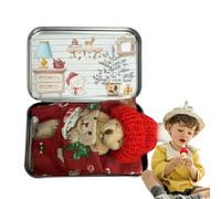 Generico Étreintes en forme d'ours de poche pour enfants, ours de poche,Peluche pour poupées avec petits animaux - Ensemble de cartes câlin avec, peluche avec Noël, peluche avec