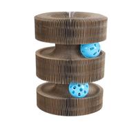 Generico Étrier rond pour chats, accessoire interactif pliable en accordéon avec boules - jouet avec piste pour chats, pour jeu intérieur extérieur stimulation mentale