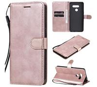 Generico Étui compatible avec LG K50S écran écran 6.5 LMX540HM LM-X540 cover case Flip Book stand gel TPU eco cuir protection antichoc anti-rayures portefeuille magnétique porte cartes rose