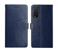 Generico Étui compatible avec TCL 205/4187D écran écran 6.22 cover stand flip livre gel portefeuille protection antichoc case mate écran magnétique eco cuir porte cartes compartiment carte (bleu)