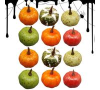 Genérico Fake Pumpkins, Creative Festive 12 pieces , Small Craft Pumpkins Decor, Statue For Hallway Home Party Desk Shelf Holiday Bedroom Table Festival