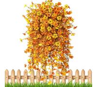 Genérico Fall Flowers Artificial For Decoration, 27.5 Inch UV Resistant Fake Flowers, Garden Bouquet for Porch Door Home Indoor Patio Garden Fence Balcony