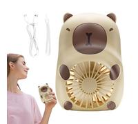 Generico Fan d'animaux, fans de transport - Capybara Pocket Fan avec cordon | Refroidisseur personnel, frais, aliments de bureau pour hommes, intérieur, extérieur
