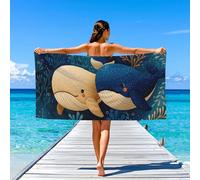 Generico Fantaisie Couverture de Plage Serviettes de Plage Lignes Symétrique Poulpe,Super Absorbante résistantes pour Adultes Femme Homme Drap de Plage 180 x 160,Bleu