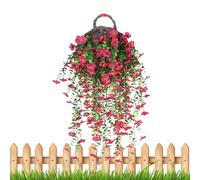 Generico Fausse plantes grimpantes pour l'extérieur - Panier à fleurs hypomea fausses - pour décoration de balcon, terrasse, pavillon mural, portes d'entrée cour, jardin, printemps, automne extérieur