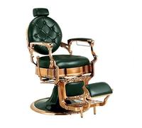 Genérico Fauteuil classique de barbier hydraulique de style rétro vintage avec repose-pieds intégré, modèle Kirk GRS Cuivre brillant - Couleur verte