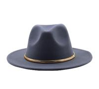 Genérico Fedora Sombreros Con CinturóN ExtraíBle, Ancho Borde De Lana Fieltro Sombrero De Panamá, Gorra De Jazz Elegante Para Hombres Y Mujeres Unisex (Dark Gray)
