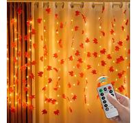 Generico Fées D'automne - Automne À Feuilles USB Avec Minuterie | Éclairage Environnemental 8 Modes Avec Télécommande Pour Décoration Maison Thanksgiving Chambre Rustique Terrasse Jardin