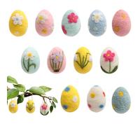 Generico Felt Easter Eggs Set of 12 | Felt, 6 x 4,5 cm, Assorted Colors | DIY Garland Wreath Decor | Home Wall Tree Hanging Ornaments for Spring Holiday
