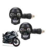 Genérico Feux de moto - Signal de tête de mort 12 V - Indicateur de vis de 10 mm - Signal d'éclairage auxiliaire imperméable pour moto hors route