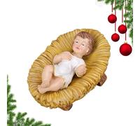 Genérico Figurine bébé Jésus - Décoration de crèche en résine | Mini scène de Noël | Statue petit bébé, mains jointes, table de fête