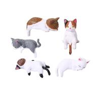 Generico Figurine de chat - Ensemble de chatons pour décoration de la maison avec animaux en résine, mini ornements de bureau en forme de dessin animé, accents pour vitrines avec moniteur, petits
