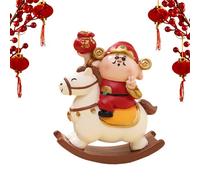Generico Figurine de Dieu | Décoration chinoise en résine pour la maison - Décoration de cheval à bascule chinoise - pour bureau, maison, bureau, école, café, salon, table de chevet, fête