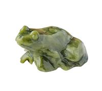 Generico Figurine de grenouille de jade, statues de la chance miniature sculptée à la main, décoration de la maison méditation de Noël c