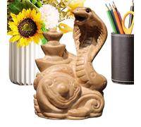 Genérico Figurine de serpent en bois - Sculpture de bureau de serpent sculptée à la main, œuvre d'art de l'année du zodiaque chinois du serpent | Élégante décoration pour la maison