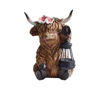 Genérico Figurine des hautes terres - Lumière décorative style ferme printanière | Figurine réaliste en résine pour bureau, salon, chambre, jardin, étagère, table patio