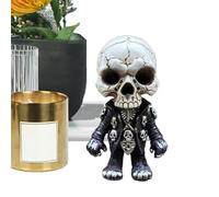 Generico Figurine squelette - Statue de crânes - Figurine en résine artistique de collection pour bureau, voiture, maison, salon, bureau