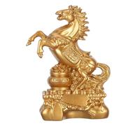 Genérico Figurines de cheval - Sculpture dorée 2026 | Statuette cheval chinois en résine, pour chance, richesse, abondance, Noël, anniversaire, décoration maison, salon, bureau