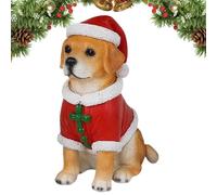 Generico Figurines De Chiens De Noël | Jolie Figurine De Noël En Résine | Articles De Fête De Noël Bureaux Écoles Maisons Appartements | Décorations D'anniversaire Et Fête De Thanksgiving