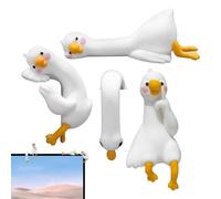 Genérico Figurines de moniteur - 4 pièces d'oies pour décoration d'écran de contrôle central, figurines d'animaux - pour maison, salon, salle d'étude, bureau, étagère armoire