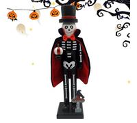 Generico Figurines de noisette en bois d'Halloween NOËL - FIGURINES SCHELETRO VAMPIRE | Ornement de Nutcracker d'Halloween pour table de table de fenêtre de table pour étagères