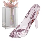 Generico Figurines de - Ornement de chaussures roses de 4,72 pouces | Décoration de bureau en acrylique - Élégante collection transparente pour femmes, anniversaires, mariages, Noël, étagères pour
