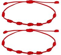 Genérico FIL ROUGE SEPT NOUDS Amulette pour couples Protection, Amarrage, Amour, Cadeau Couples Bracelet Sept Noeuds Chakras CHANCE, PROTECTION AMULETO AMOULET.
