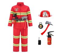 Generico Fireman Dress Up For Kids - Polyester, Costume Set Pretend Play Design | Role Play Firefighter Outfit With Toy Extinguisher, Fireman Costume For, Dress Up, Games, Party, Home Activities