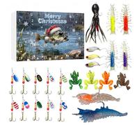 Generico Fishing Lure Tackle Kit - Fishing Countdown Calendar | 24 Days Advent Christmas Calendar for Dad Boyfriend Teens Men Fisherman Stream Lake River Trout Bass Freshwater Saltwater