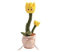 Genérico Fleurs dansantes : fleurs en peluche portables qui bougent en chantant, musique interactive, éducative de roses | Dispositif de divertissement avec charge USB,